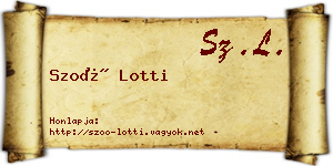 Szoó Lotti névjegykártya